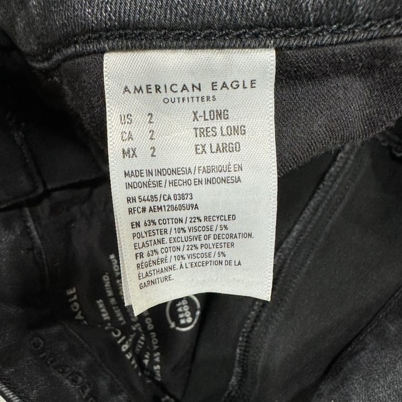 American Eagle Jeans Womens 2 X Long Black Hi Rise Jegging Dream Stretch Denim - Picture 6 of 9
